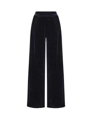 Black velvet trousers