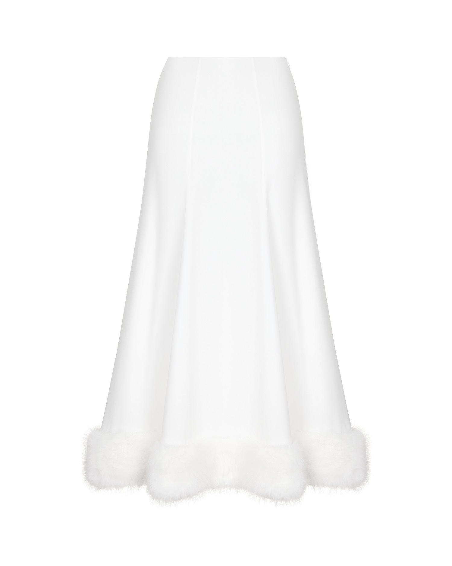 Silk skirt with fur