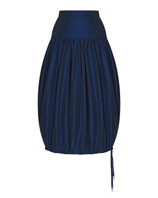 Ink blue airy midi skirt