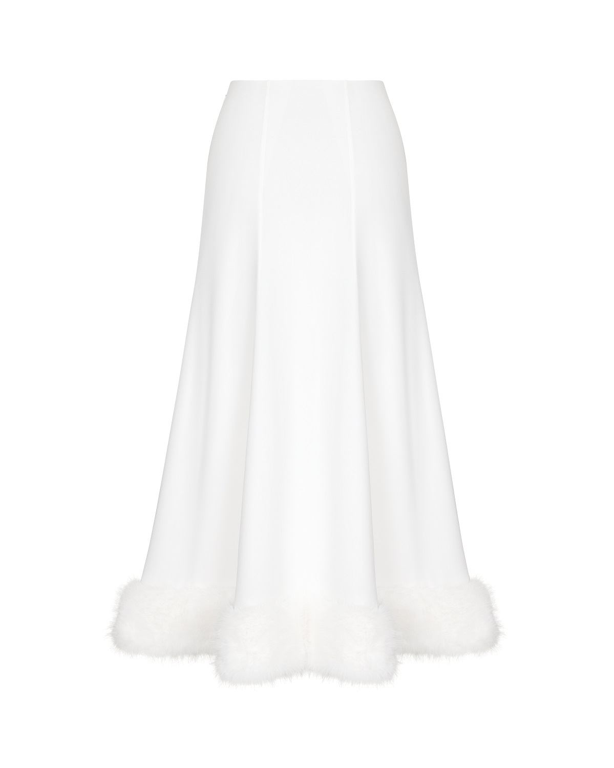 Silk skirt with fur