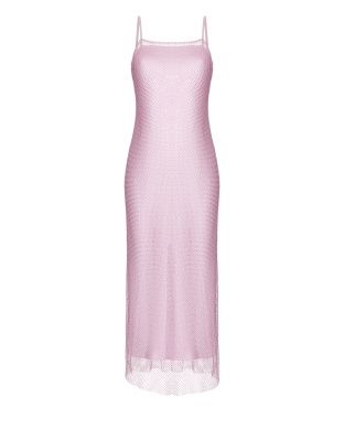 Pink shade strappy dress with Swarovski crystals