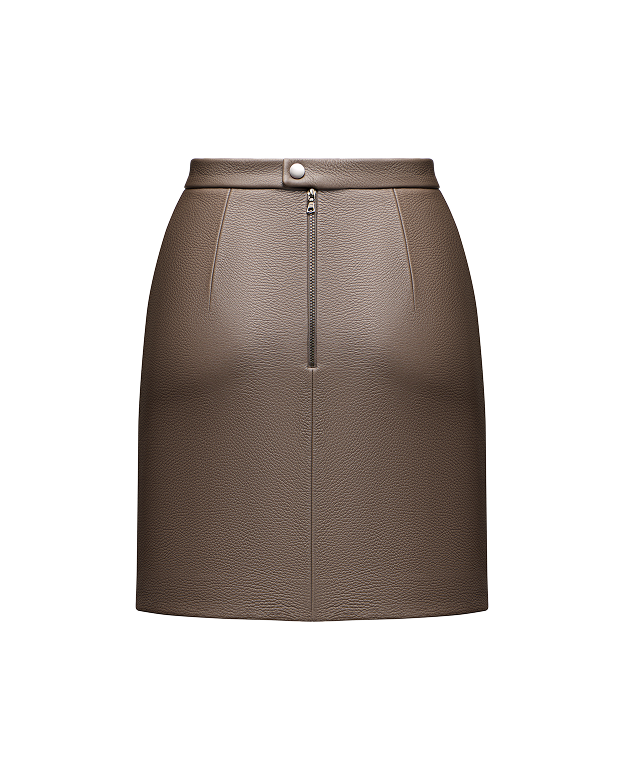 Beige leather skirt