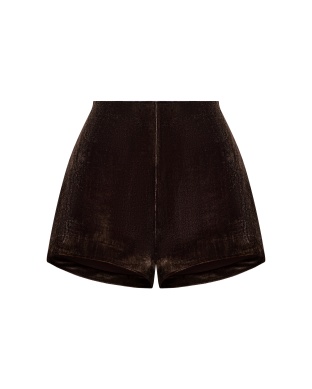 Brown velvet shorts