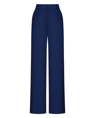 Blue satin trousers