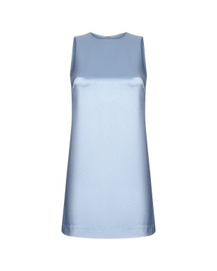 Blue satin mini dress