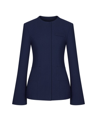 Blue crepe wool jacket