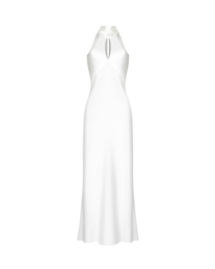 Silk white dress with scarf