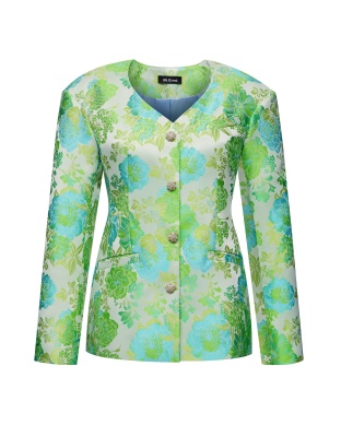 Flowers jacquard jacket with