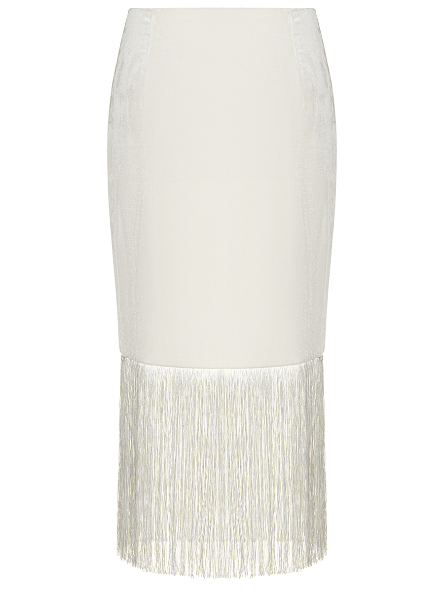 White velvet skirt