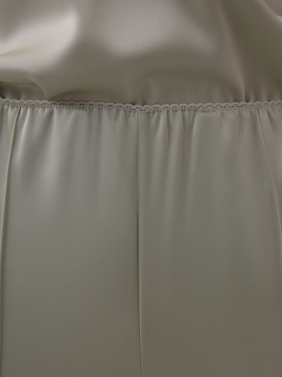 Pistachio satin trousers