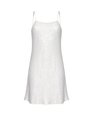 White mini Swarovski Crystal Strap Dress