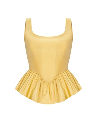 Golden Yellow Peplum Top