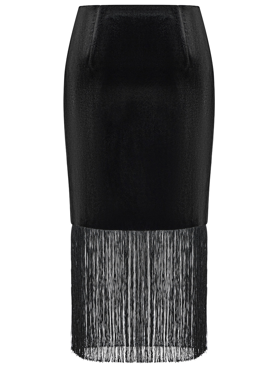 Black velvet skirt