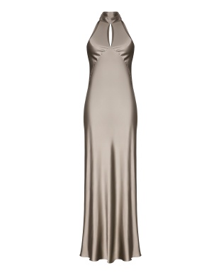 Silk sand dress with scarf