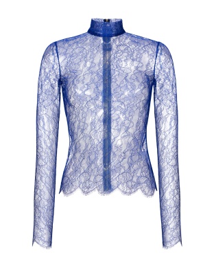 Blue lace turtleneck