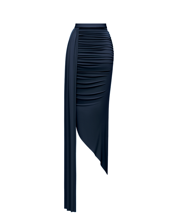 Blue skirt with belt