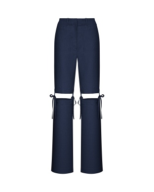 Lilac trousers-shorts with ties