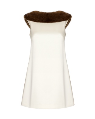 A-line dress with fur